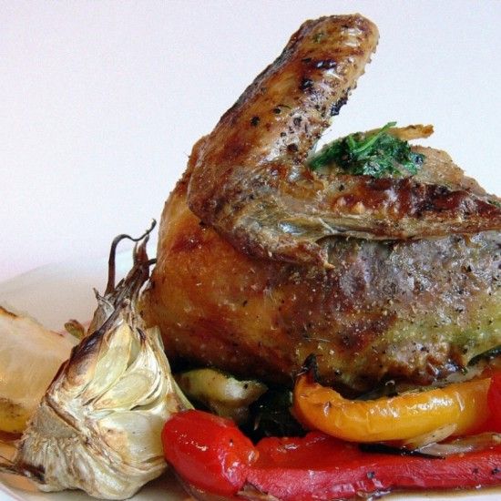 Rezeptbild: Kräuterhuhn mit Ofengemüse
