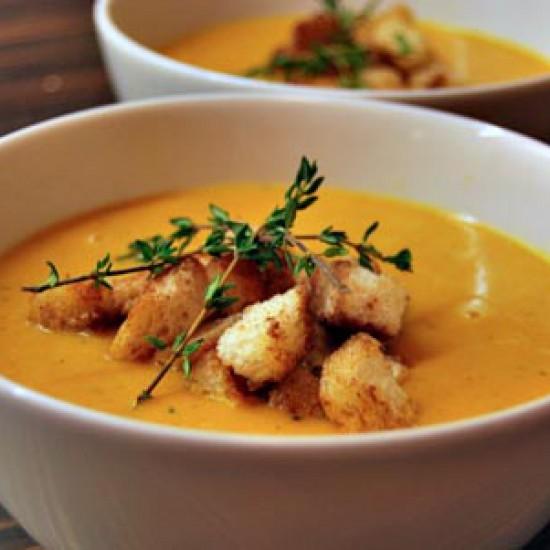 Rezeptbild: Gebackene Karottensuppe