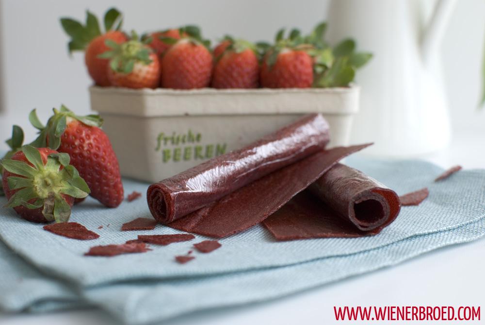 Rezeptbild: Erdbeer-Roll-Ups (Fruchtleder)