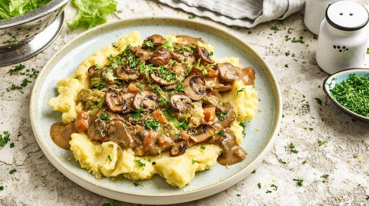 Rezeptbild: Kartoffelpüree mit Rahmgemüse