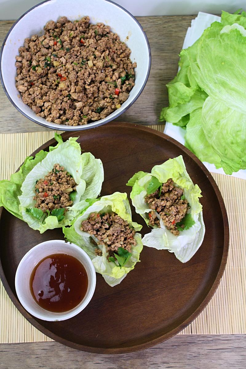 Rezeptbild: Asiatische Salatwraps mit Hackfleisch