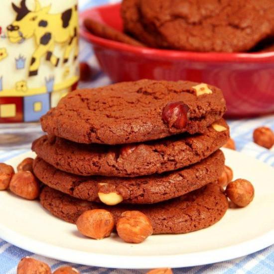 Rezeptbild: Nutella Cookies mit Haselnuss