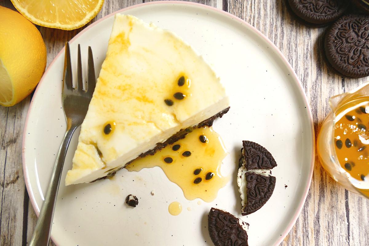 Rezeptbild: Oreo-Cheesecake mit Maracuja (No Bake Cake)