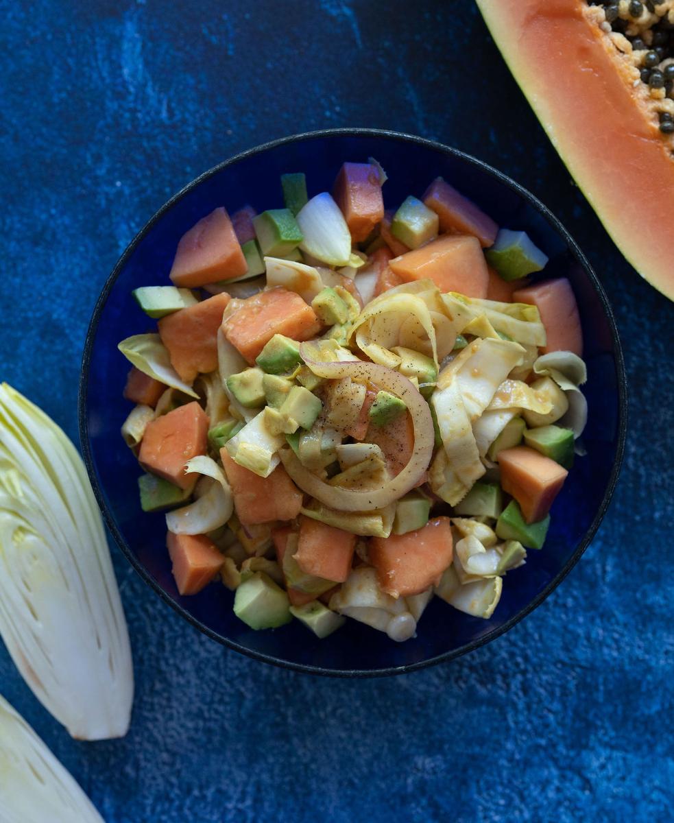 Rezeptbild: Avocado-Papaya-Chicorée-Salad