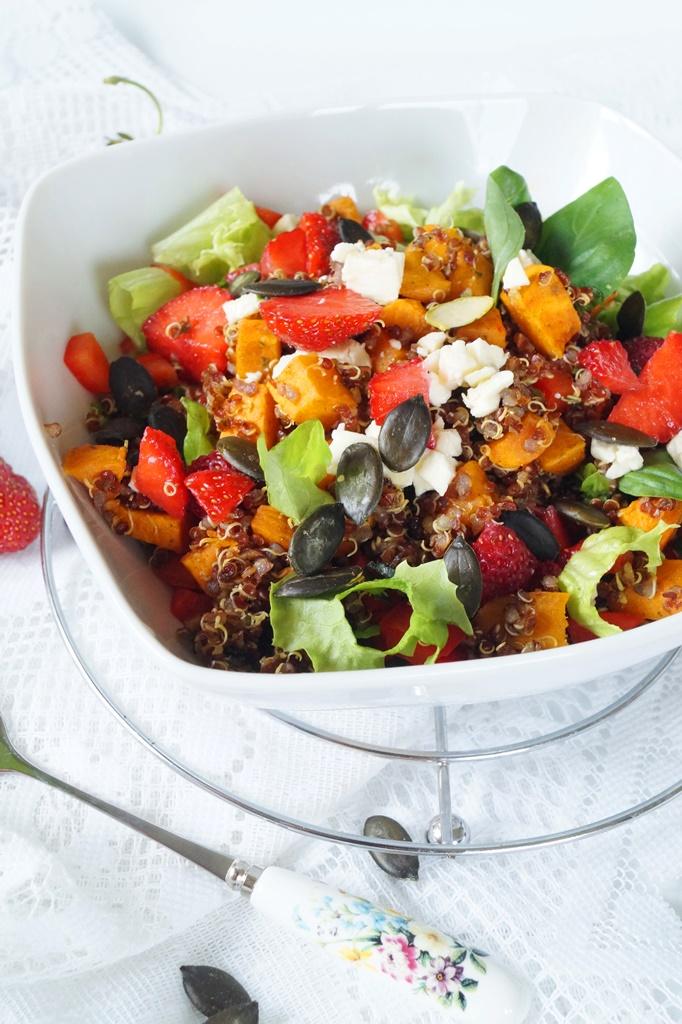 Rezeptbild: fruchtiger Kürbis Quinoa Salat 