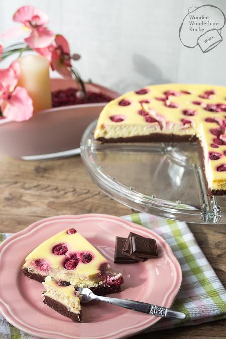 Rezeptbild: Brownie-Cheesecake mit Himbeeren