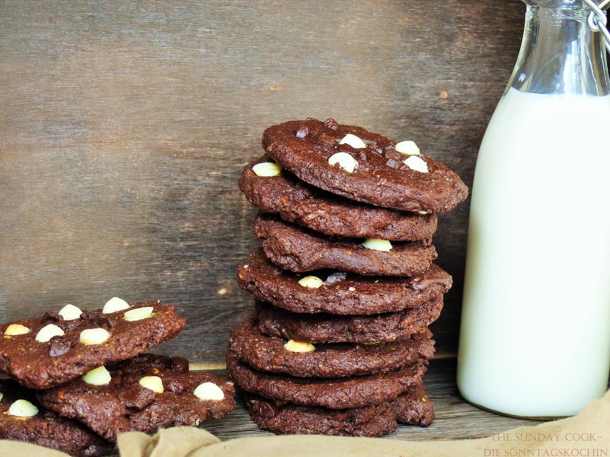 Rezeptbild: Double Chocolate Cookies black & white