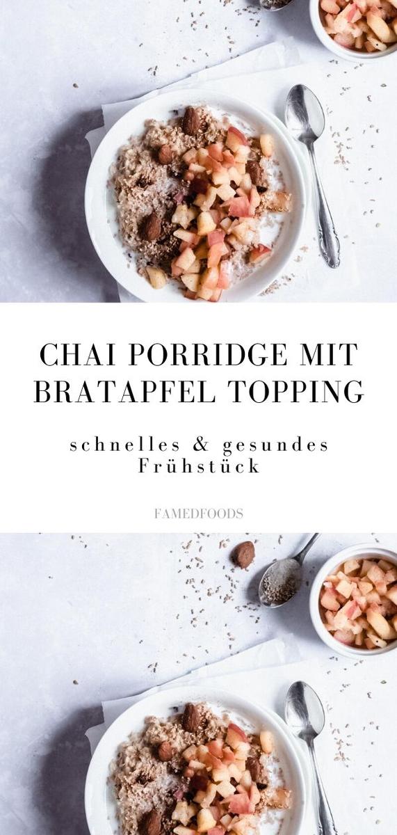 Rezeptbild: Chai Porridge mit Bratapfel Topping