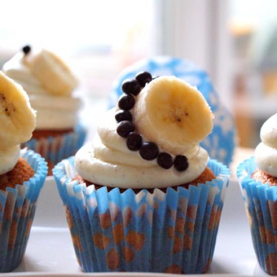 Rezeptbild: Vanille-Bananen-Cupcakes