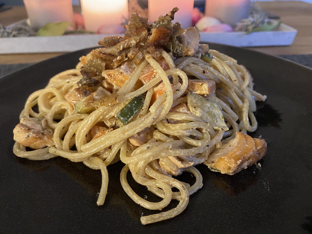 Rezeptbild: Schnelle Spaghetti mit Lachs