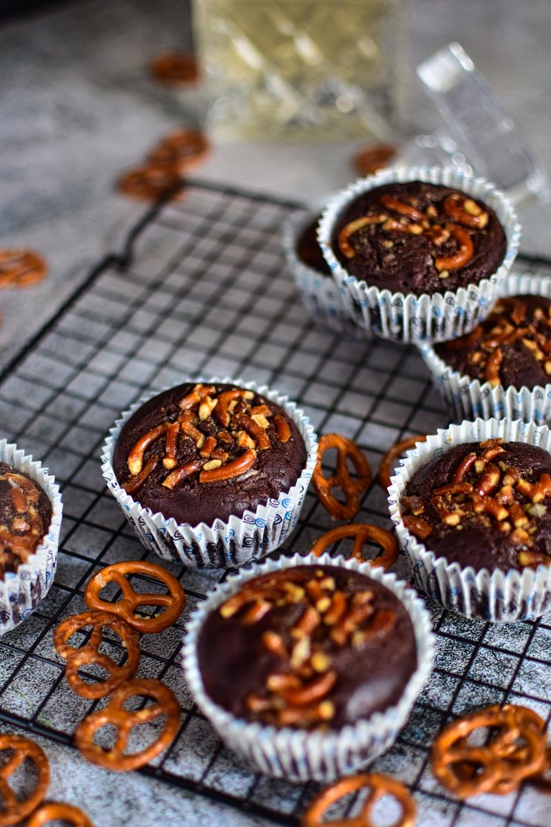 Rezeptbild: Whiskey Muffins mit Brezel-Crunch