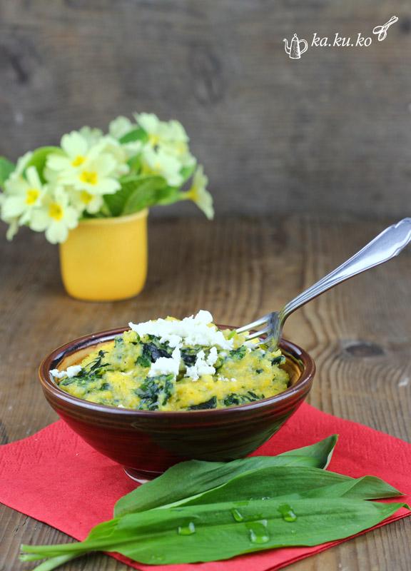 Rezeptbild: Bärlauch-Feta Polenta