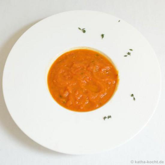 Rezeptbild: Tomaten-Auberginen Suppe