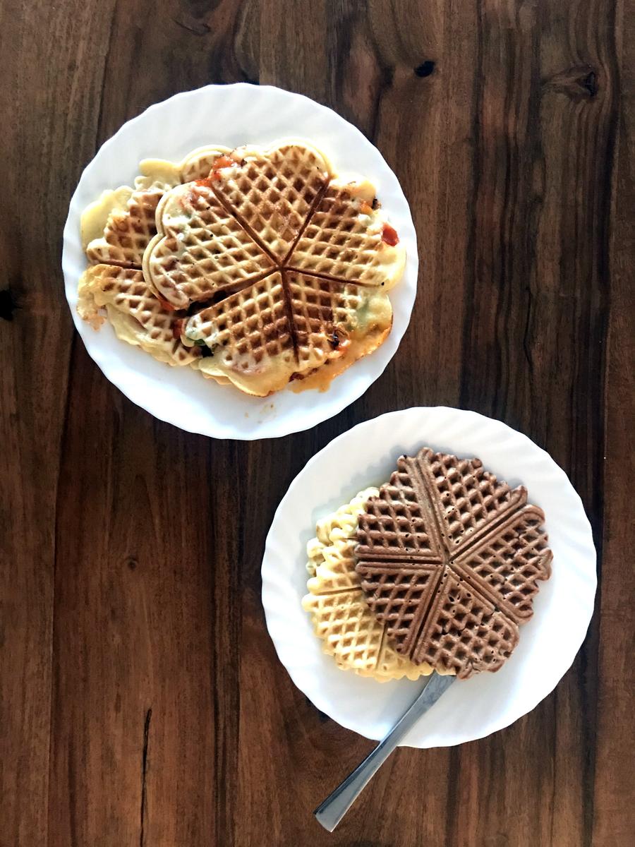 Rezeptbild: Glutenfreie Waffeln, suess und salzig