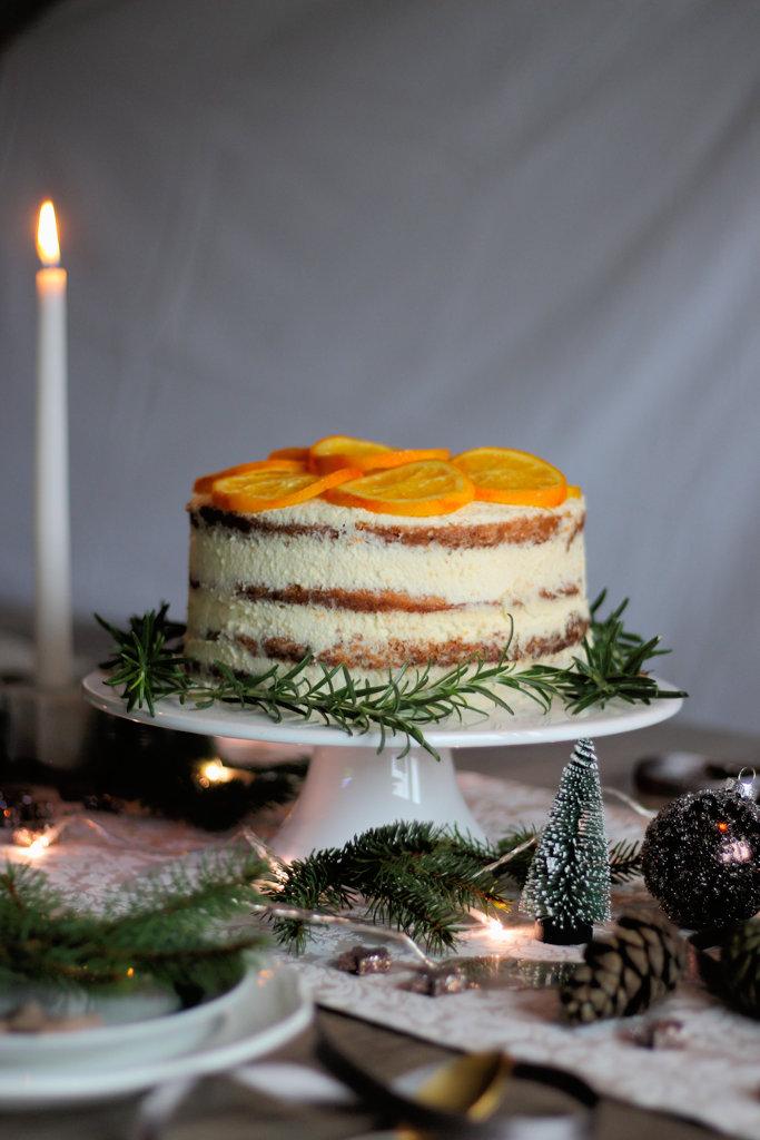 Rezeptbild: Orangen-Cointreau Torte und kandierten Orangen
