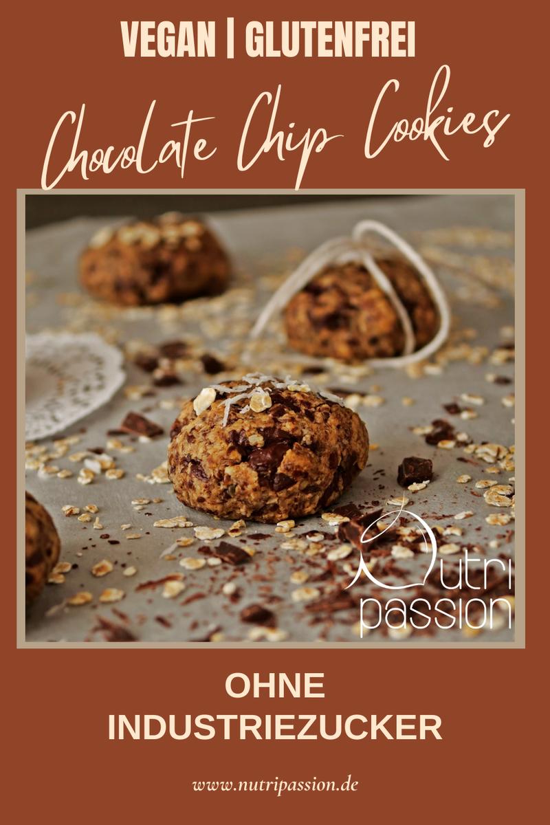 Rezeptbild: Vegane & glutenfreie Chocolate Chip Cookies mit Erdnussmus
