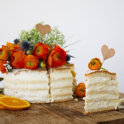 Rezeptbild: Laktosearme Hochzeitstorte mit Orangen-Schoko Aroma