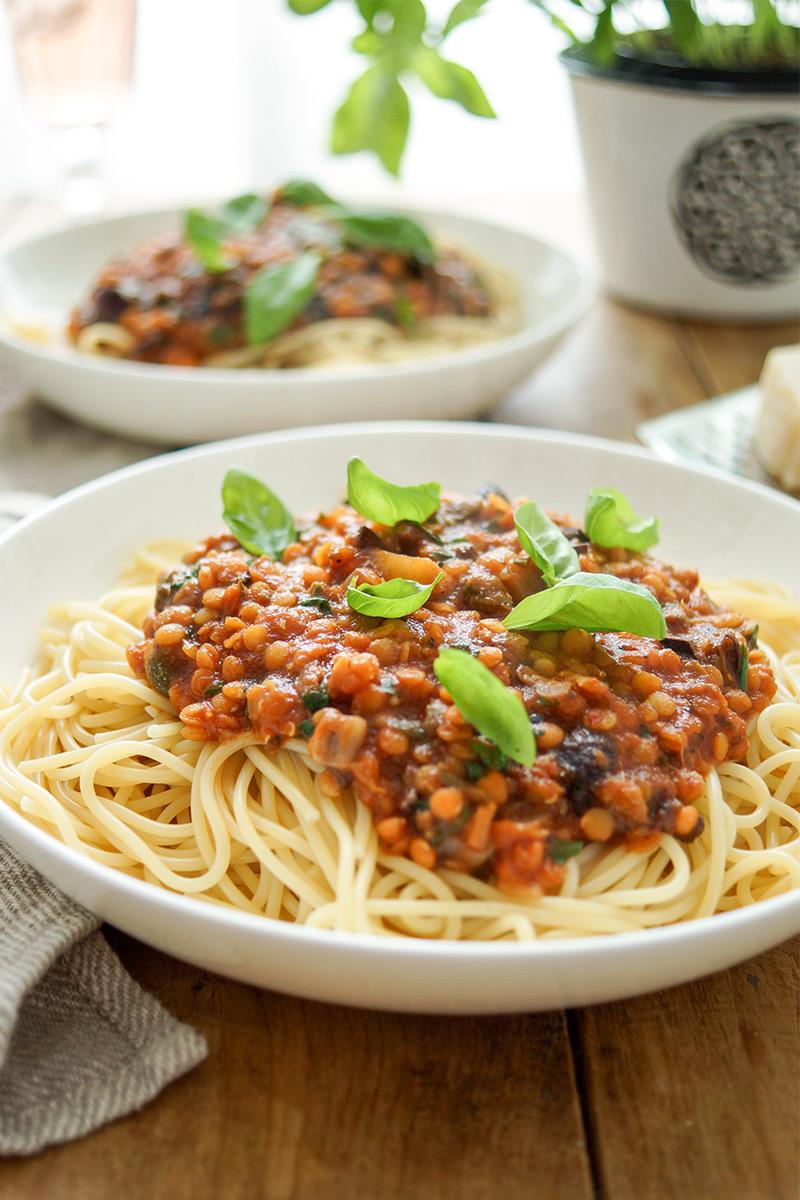 Rezeptbild: Pasta alla Puttanesca mit Linsen