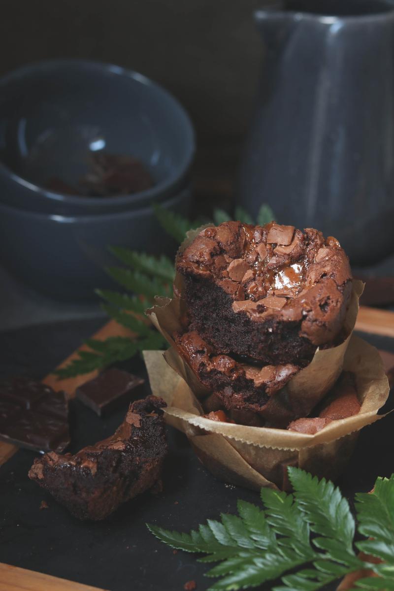 Rezeptbild: Schoko-Brownie-Muffins mit Daim 