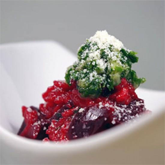 Rezeptbild: Rote Bete Risotto mit Petersilienpesto