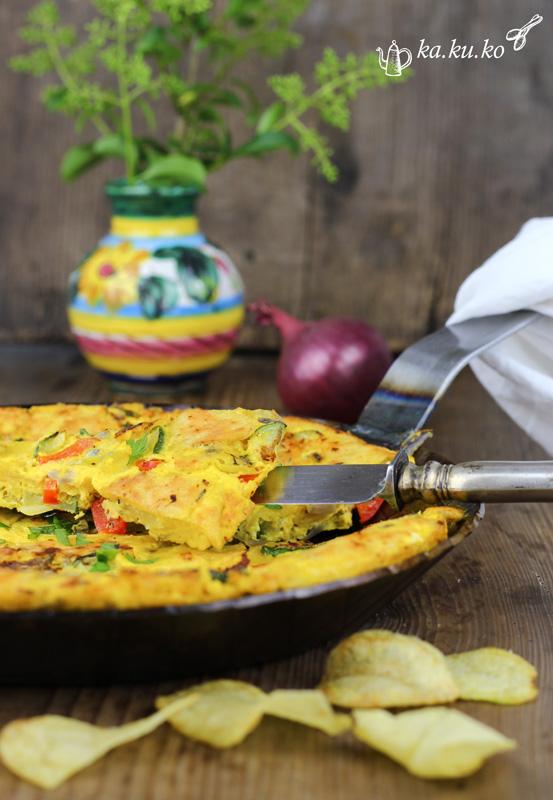 Rezeptbild: Gemüsetortilla für Eilige aus Kartoffelchips