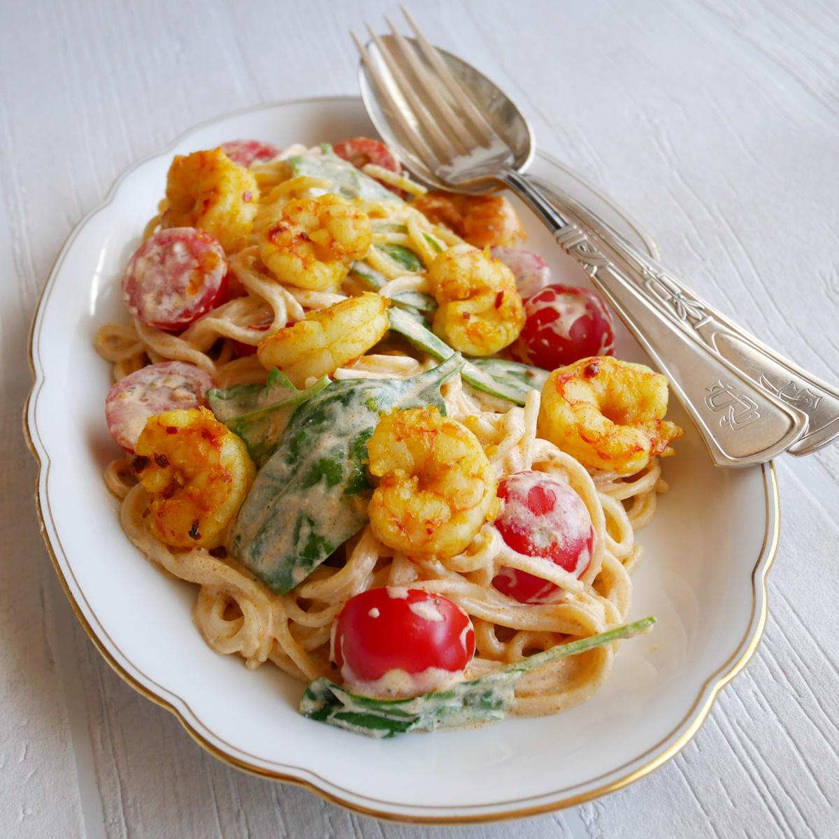 Rezeptbild: Spaghetti Scampi e Spinaci