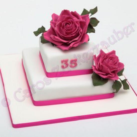 Rezeptbild: Pinke Rose zum Geburtstag