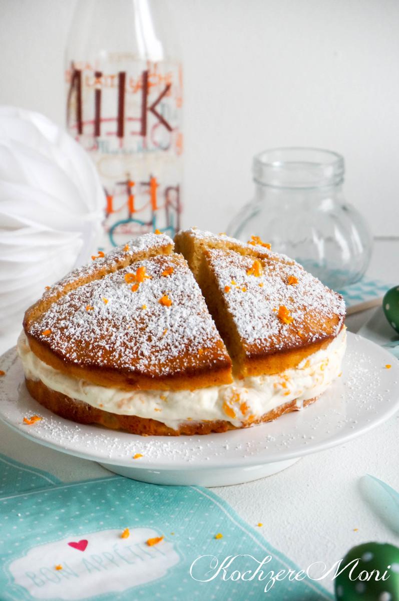 Rezeptbild: Orangen Sahnequark Kuchen