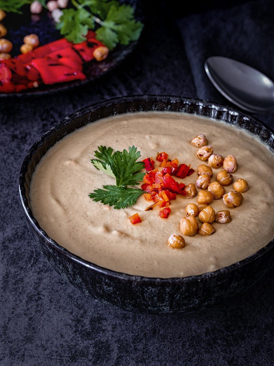 Rezeptbild: Schnelle Hummus Suppe aus dem Mixer