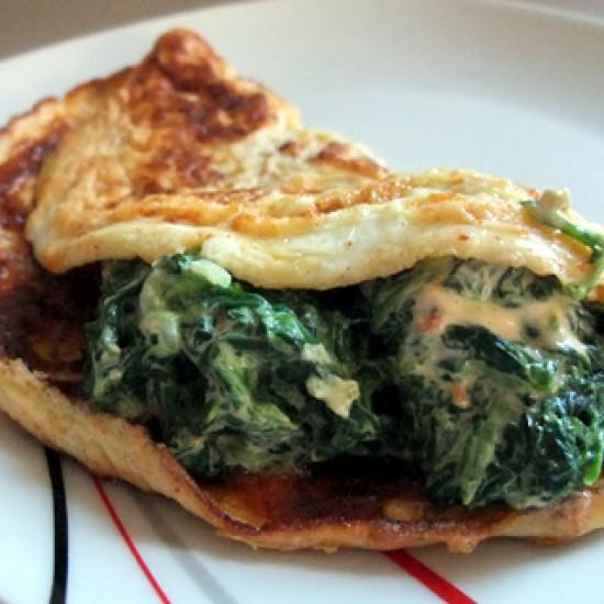 Rezeptbild: Omelette mit Spinat