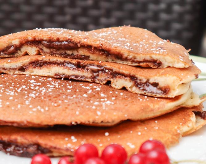 Rezeptbild: Schokotraum: Gefüllte Pancakes mit Nutella