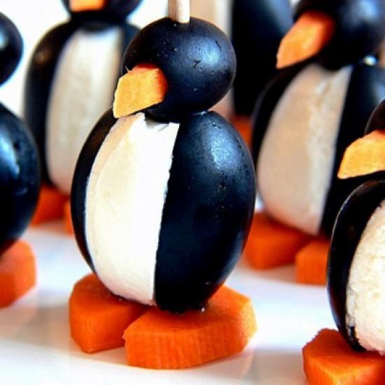 Rezeptbild: Oliven-Pinguine