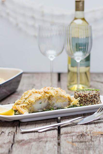 Rezeptbild: Mandel-Cobia auf Spinatbett mit Quinoa 