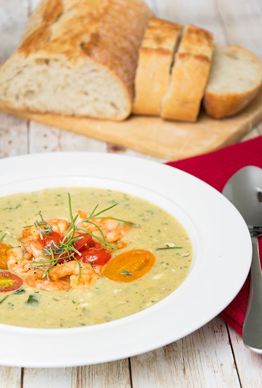 Rezeptbild: Rezept: Zucchini-Feta Suppe mit Thymian 