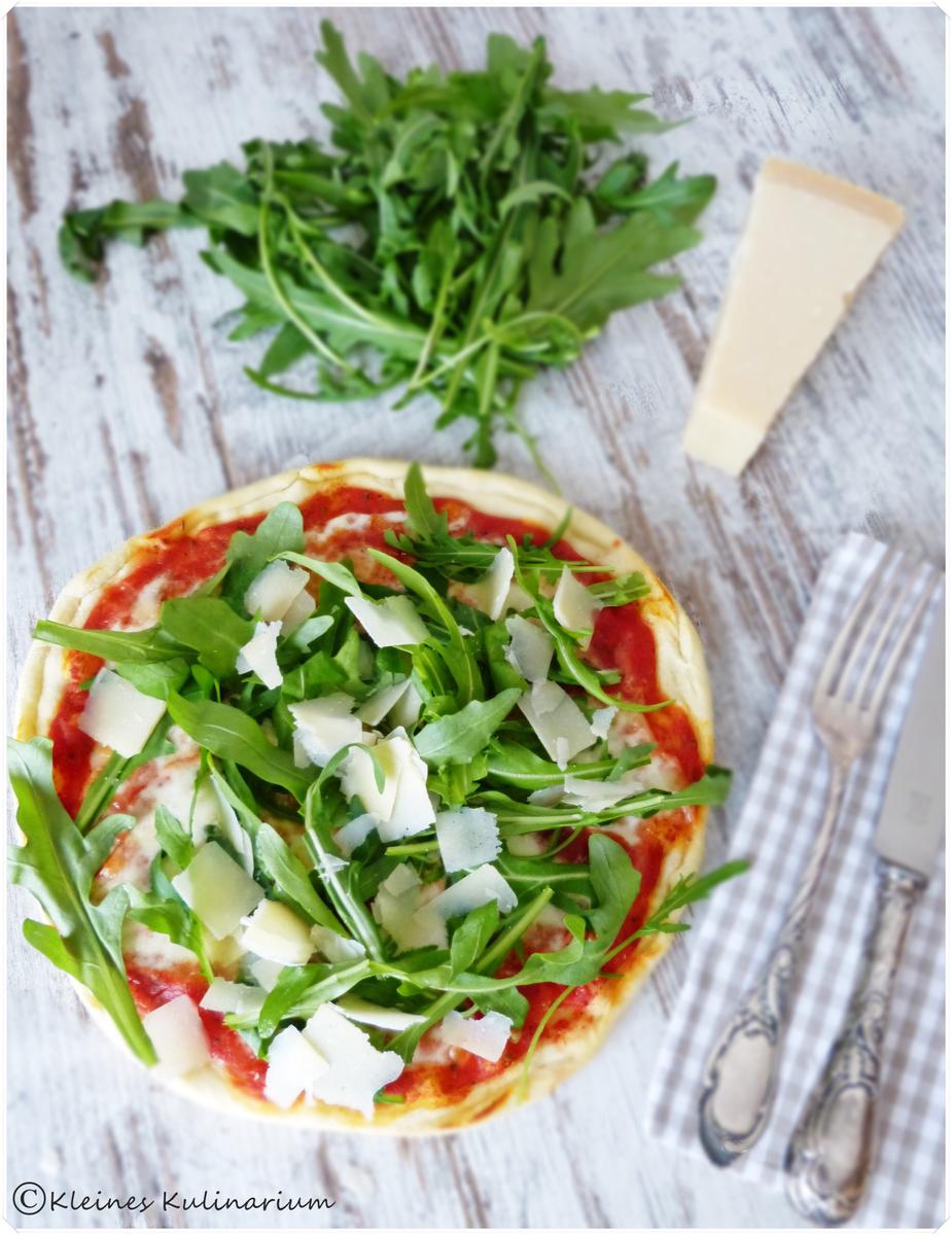 Rezeptbild: Pizza Rucola e Parmigiano