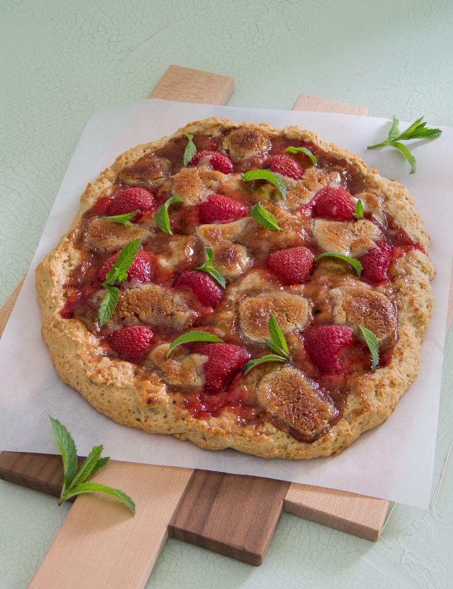 Rezeptbild: Vegane Erdbeer-Pizza