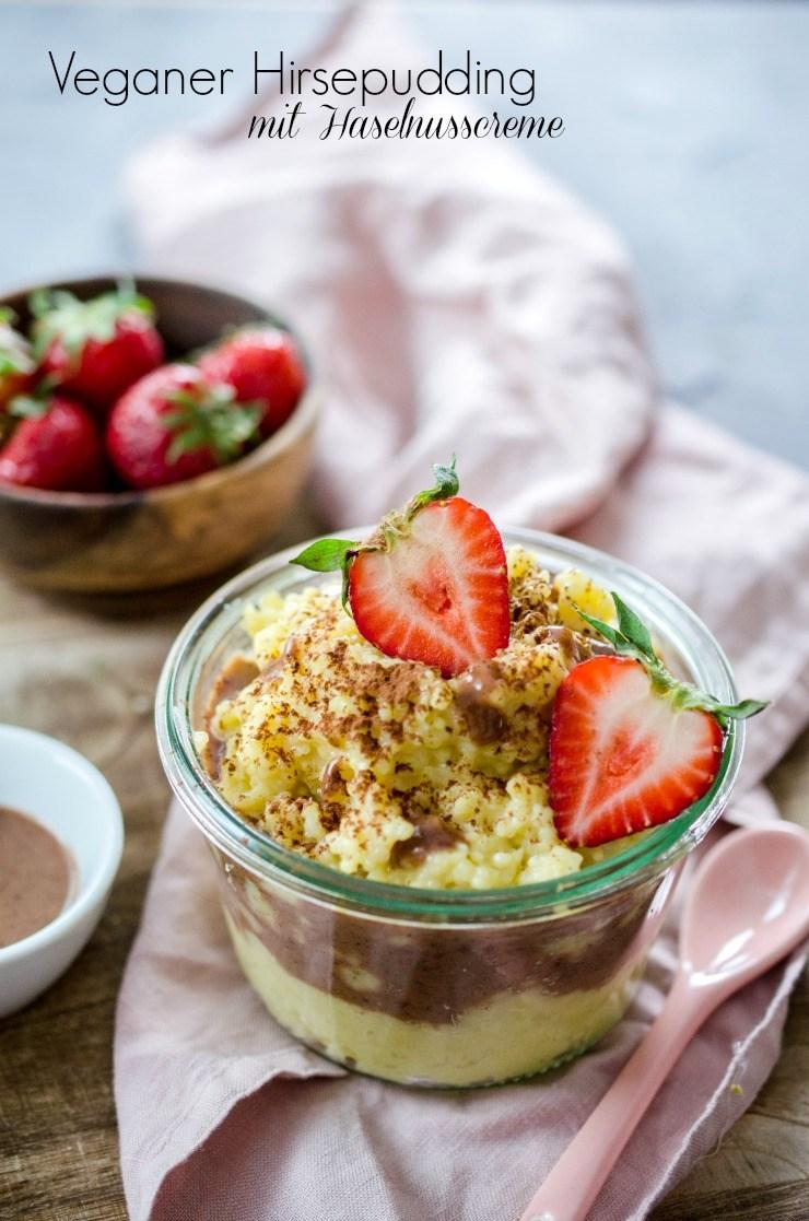 Rezeptbild: Hirsepudding mit Haselnusscreme - vegan