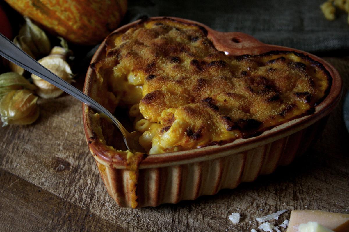 Rezeptbild: Pumpkin Mac’n’Cheese mit dreierlei Käse
