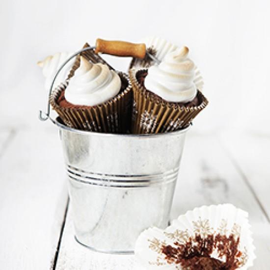 Rezeptbild: Sweet Kisses-Brownie Baiser Cupcakes