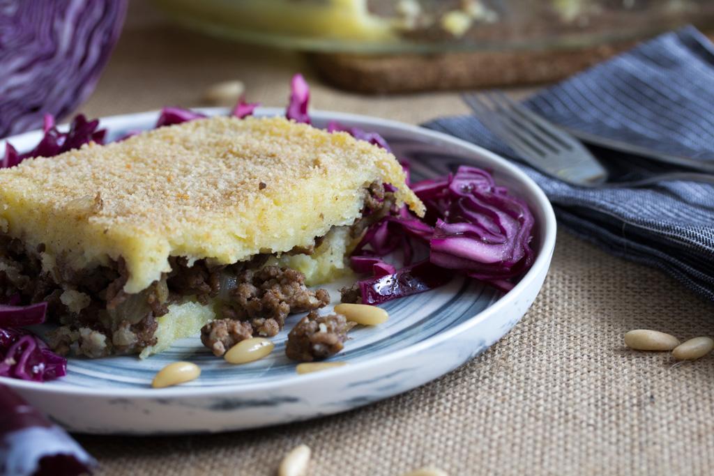 Rezeptbild: Kartoffelauflauf & Rotkohl-Anis-Salat