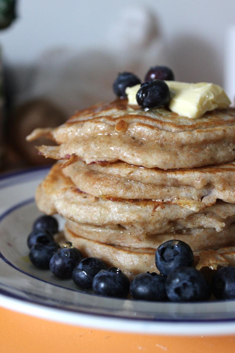 Rezeptbild: fluffy, protein-packed Blueberry-Pancakes 