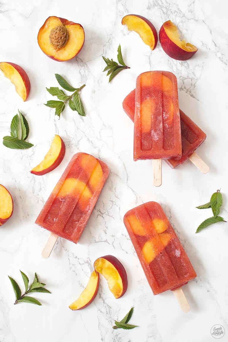 Rezeptbild: Pfirsich Eistee Popsicles