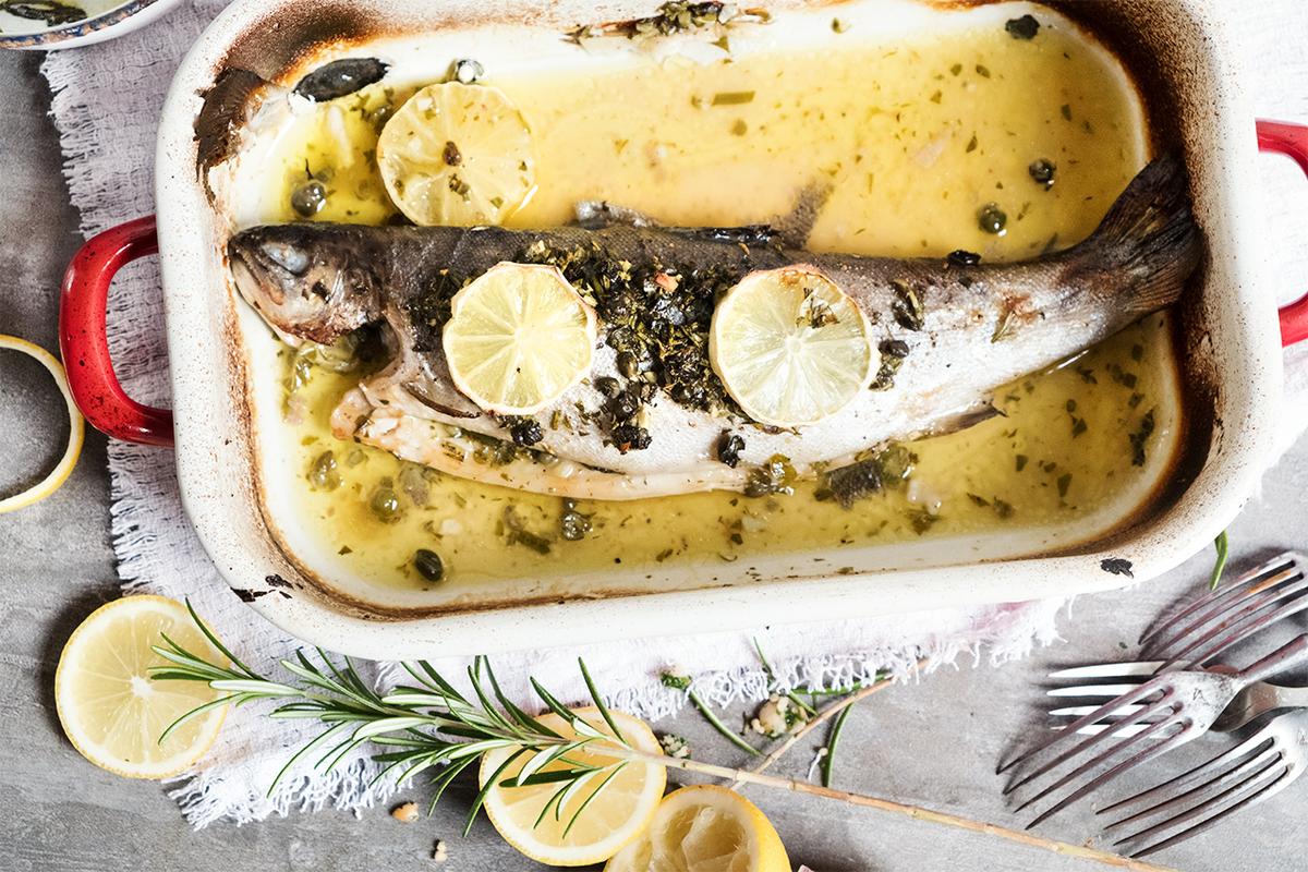 Rezeptbild: Regenbogenforelle aus dem Backofen