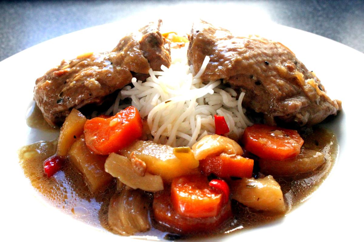 Rezeptbild: Adobo inspiriertes Hühnerfleisch mit Kokosnuss Milch