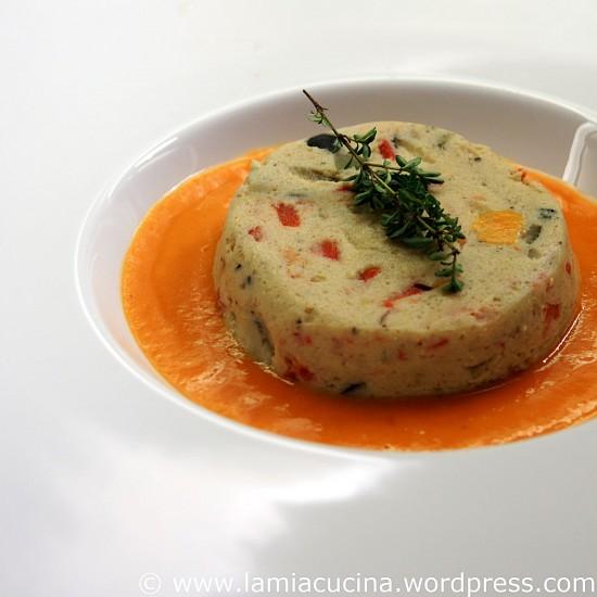 Rezeptbild: Auberginenmousse mit Tomaten-Olivenöl-Sauce