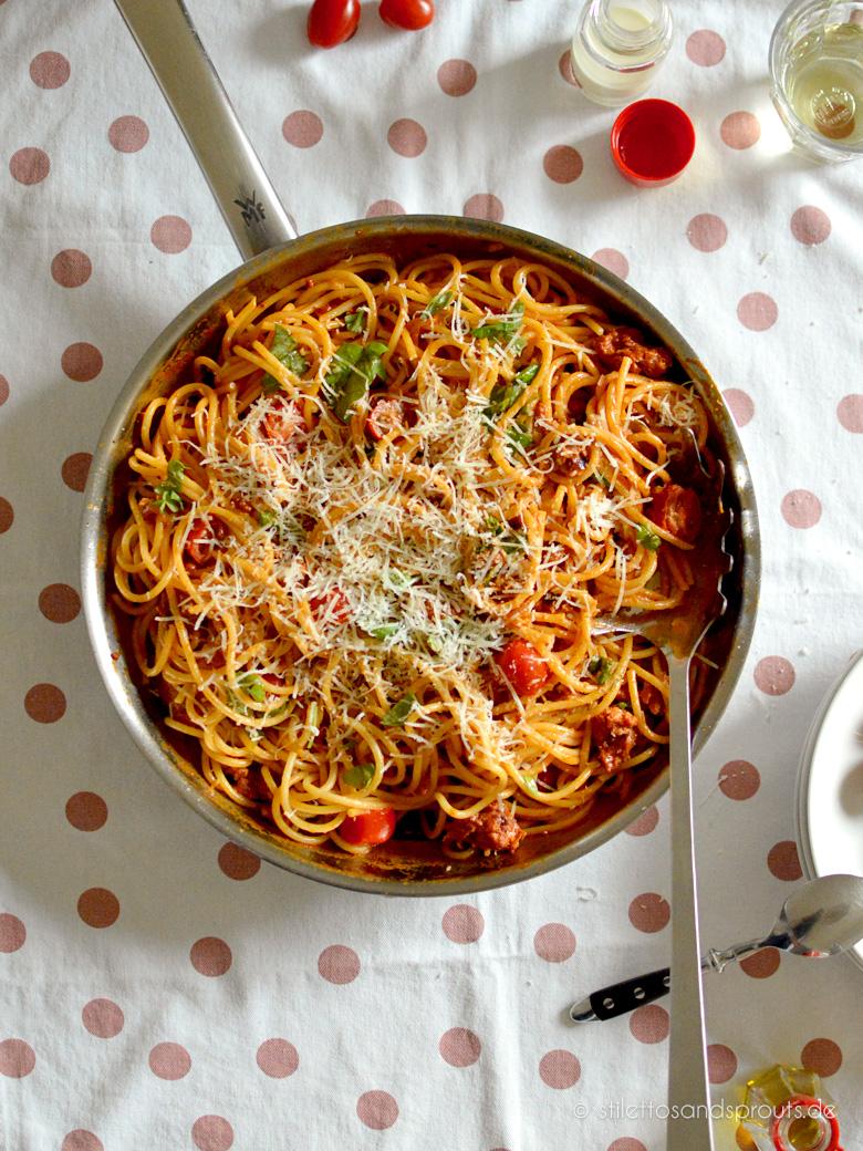 Rezeptbild: Super schnelle Spaghetti mit Salsiccia