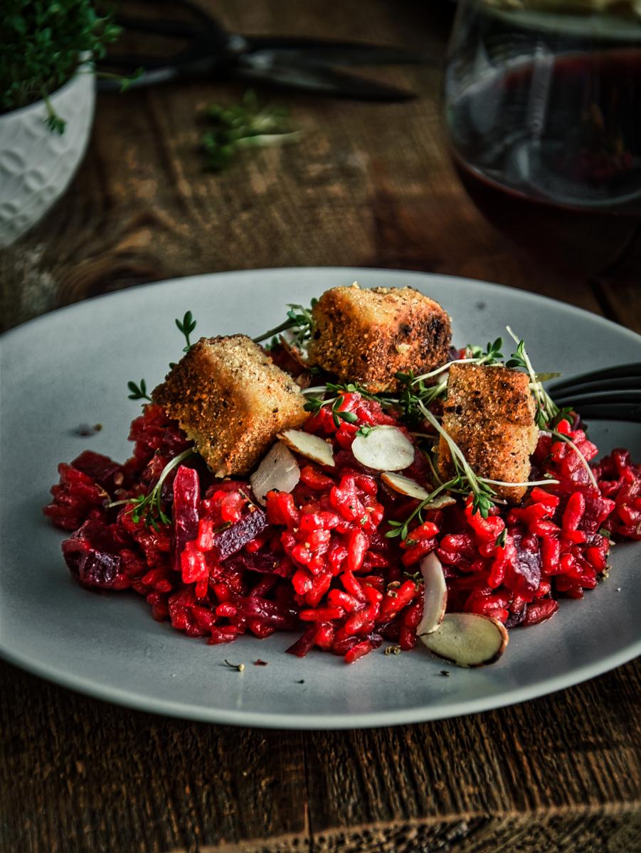 Rezeptbild: Rote Beete Risotto mit Feta