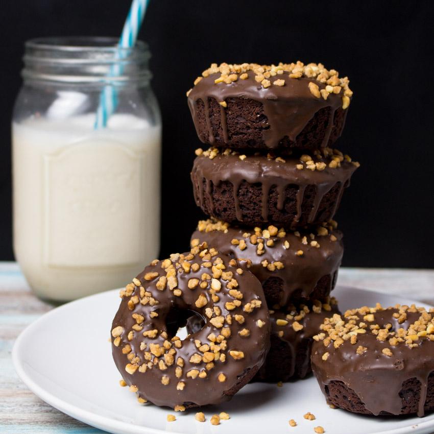 Rezeptbild: Vegane Schokoladen Haselnuss Donuts 