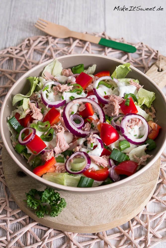 Rezeptbild: Thunfischsalat mit Joghurtdressing und Paprika