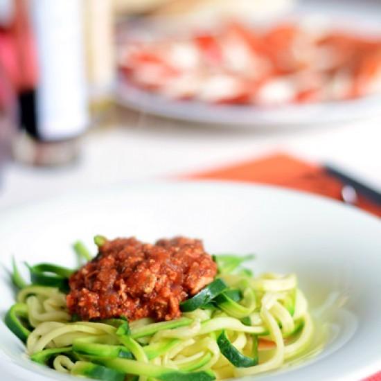 Rezeptbild: Zucchinispaghetti mit Tofubolognese